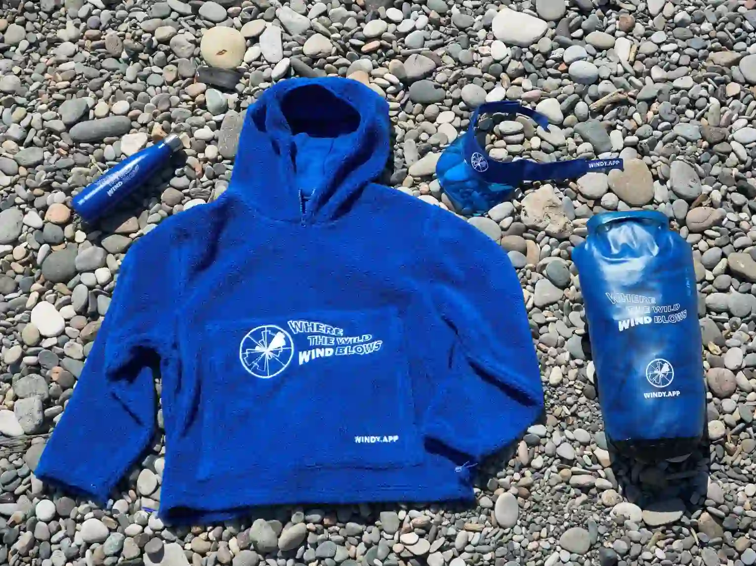 hoodie, thermos, bag, sun-visor